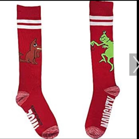 NWT Dr. Seuss The Grinch Adult Knee Socks Size 9-11 - Picture 6 of 8
